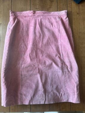 Pink Suede Pencil Skirt